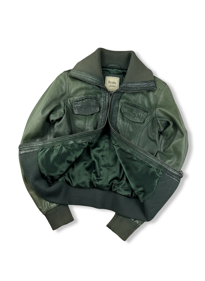 Vgt high-neck leather jacket S