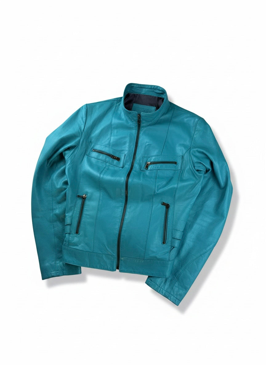 Women Turquoise perfecto jacket S