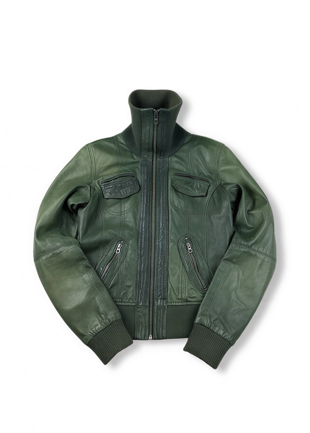 Vgt high-neck leather jacket S