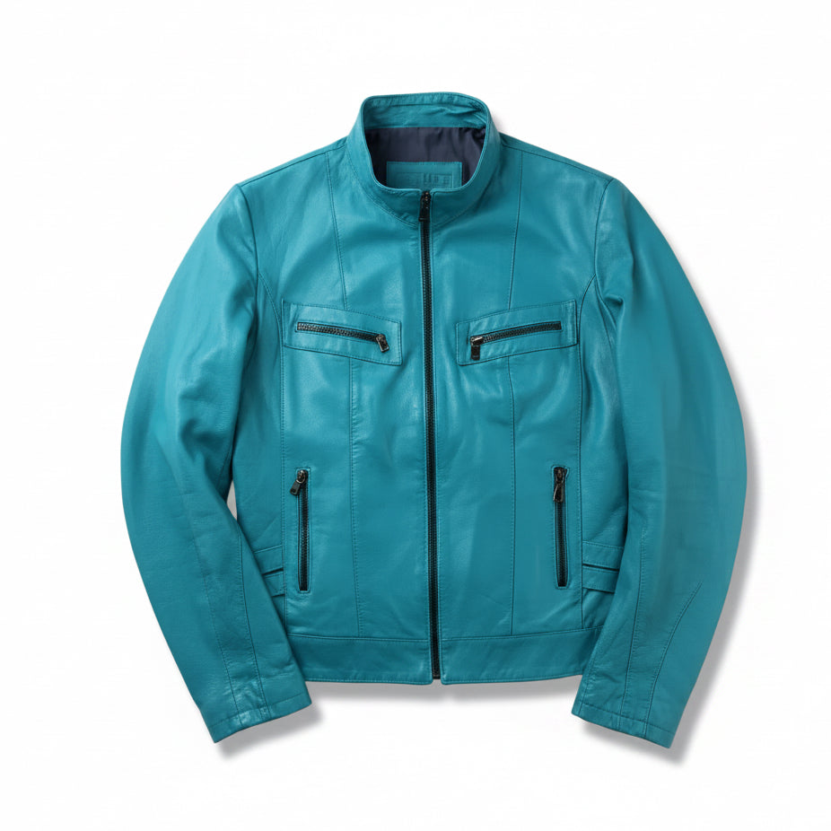 Women Turquoise perfecto jacket S