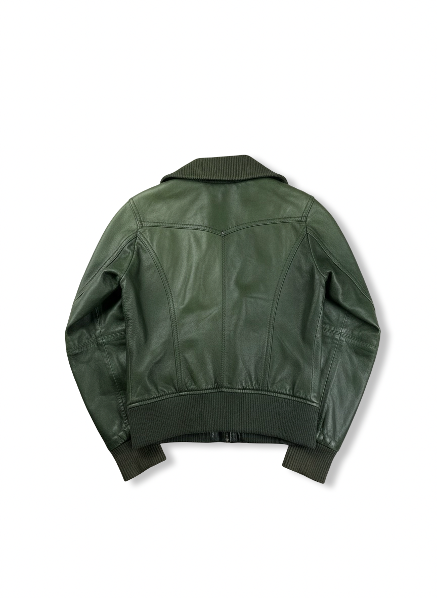 Vgt high-neck leather jacket S