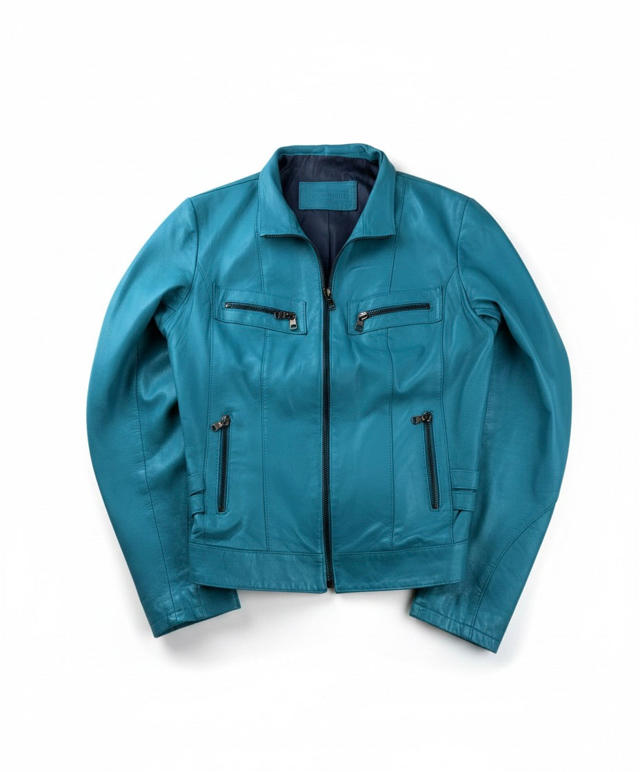 Women Turquoise perfecto jacket S
