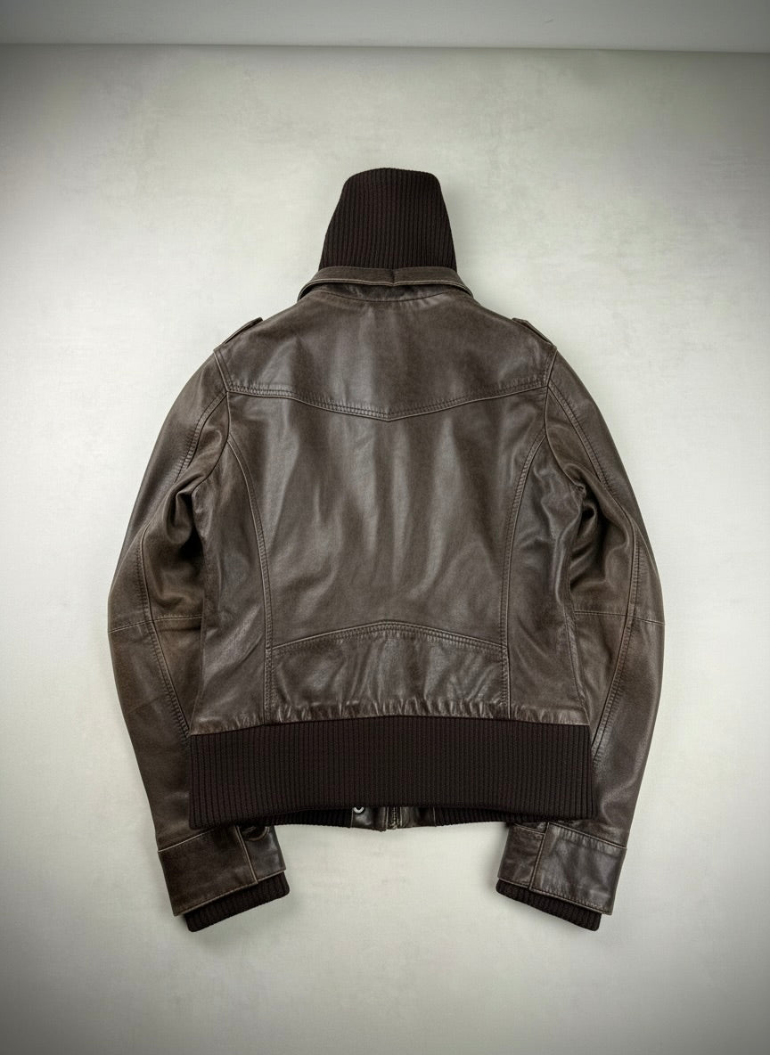 Vgt funnel-neck leather jacket 00s M