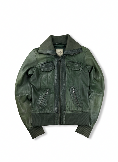 Vgt high-neck leather jacket S