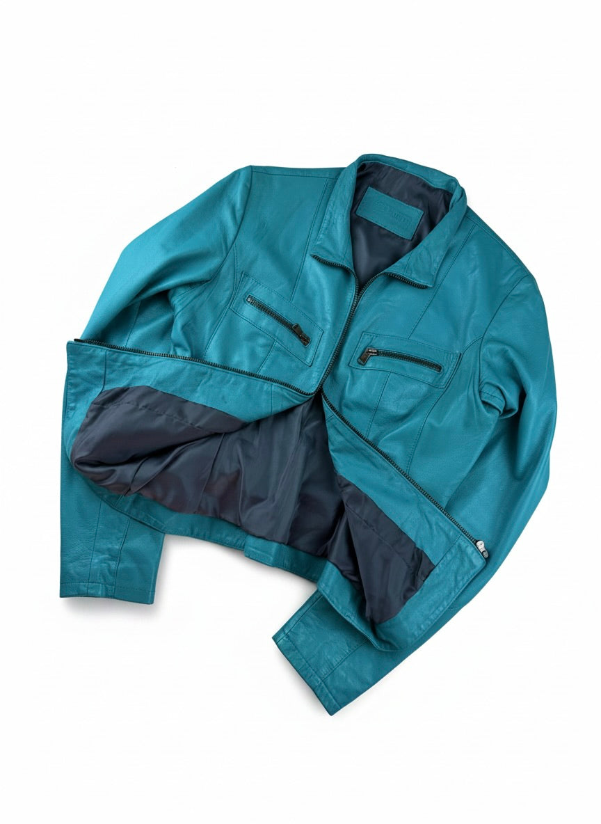 Women Turquoise perfecto jacket S