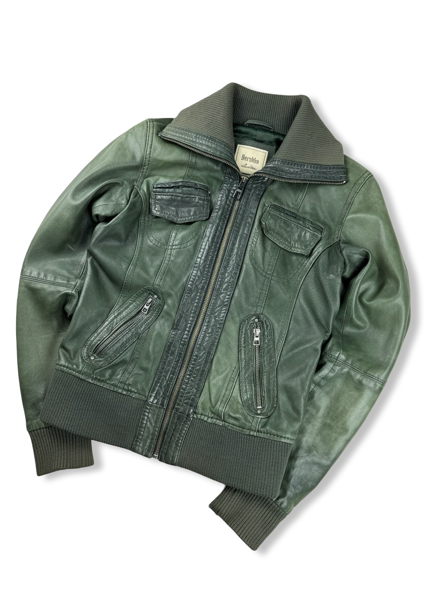 Vgt high-neck leather jacket S