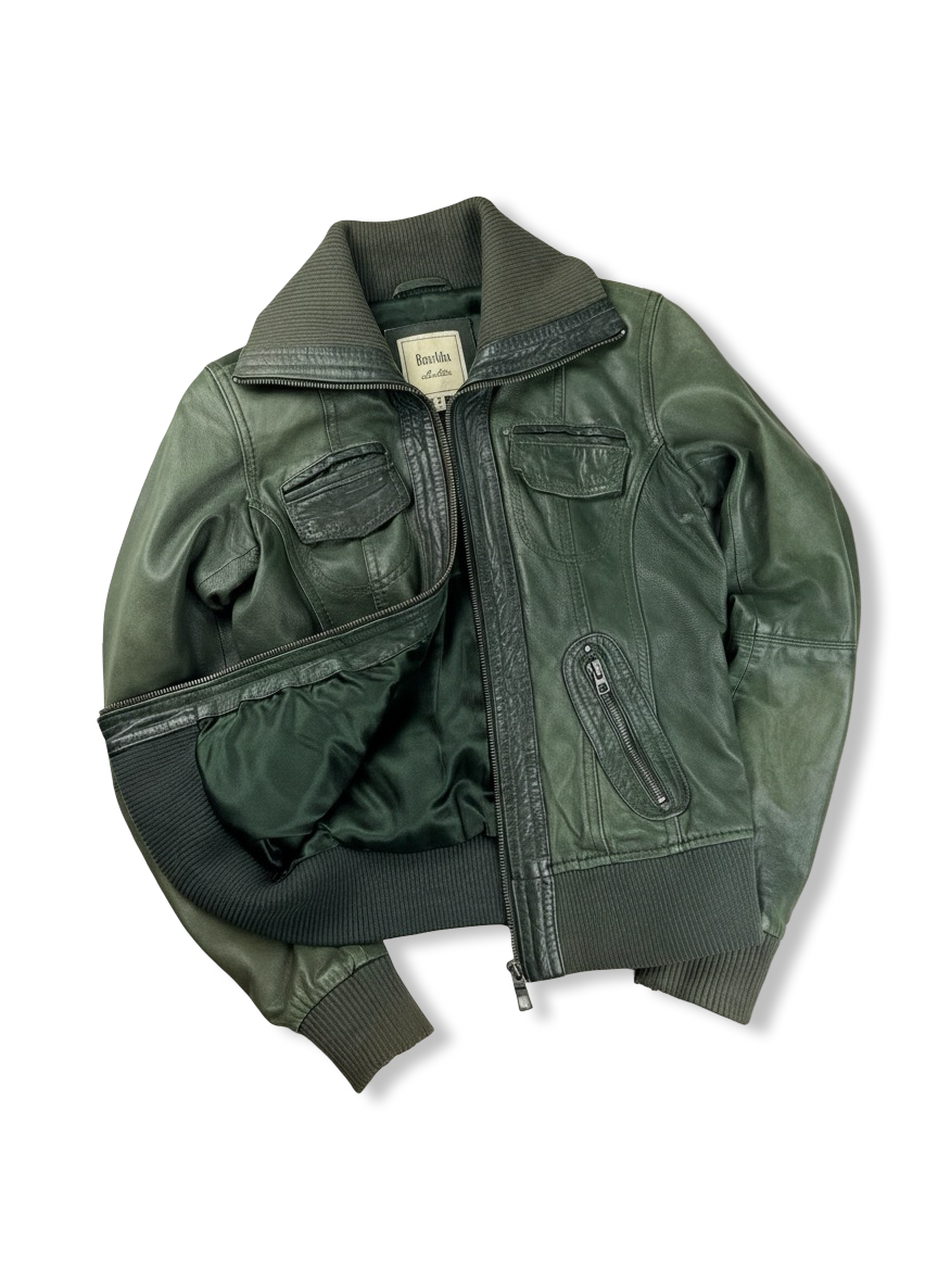 Vgt high-neck leather jacket S